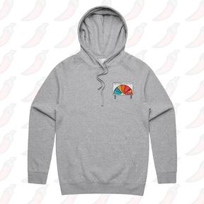 S / Grey / Small Front Print Aussie Fire Danger Rating 🚒 - Unisex Hoodie