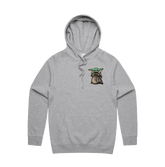 S / Grey / Small Front Print Baby Yoda 👶 - Unisex Hoodie