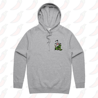S / Grey / Small Front Print Bali Bin Chicken 🗑️ - Unisex Hoodie
