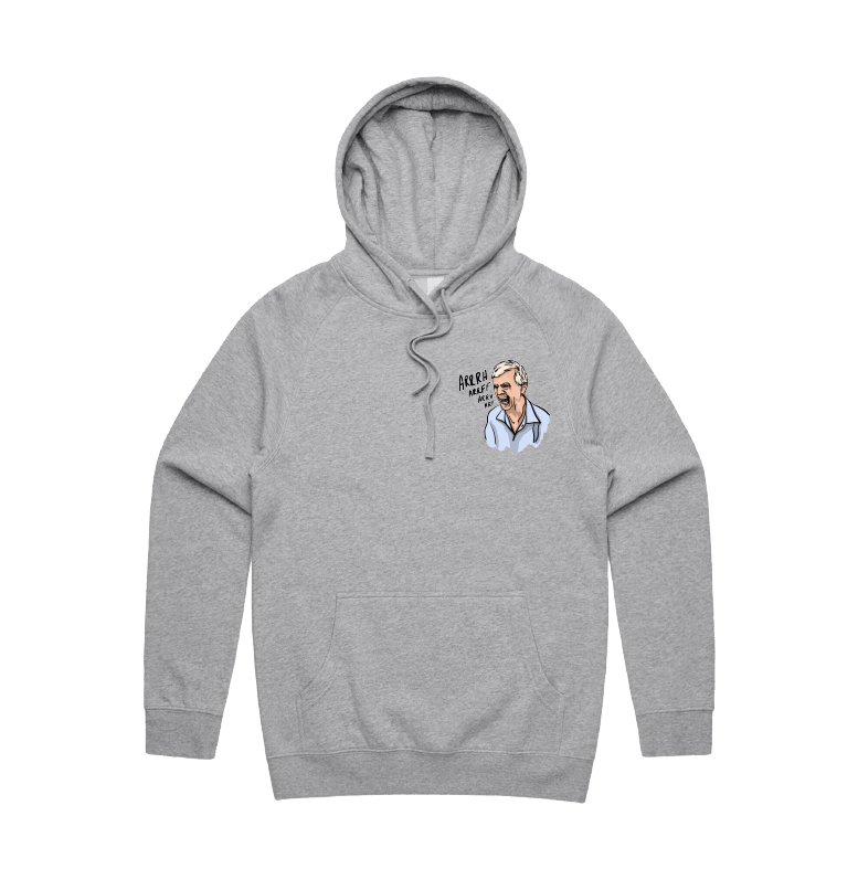 S / Grey / Small Front Print Barking Dog Man 🗣️ - Unisex Hoodie