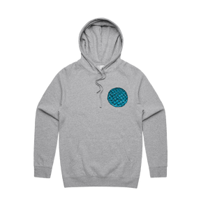 S / Grey / Small Front Print Blue Waffle 🧇🤮 - Unisex Hoodie