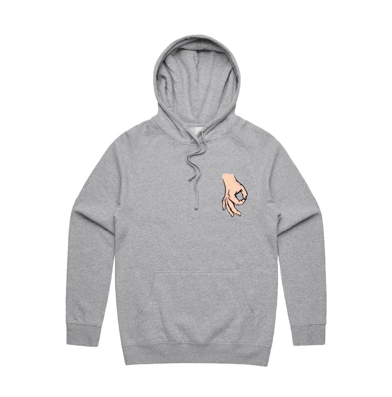 S / Grey / Small Front Print Circle Game 👊 - Unisex Hoodie