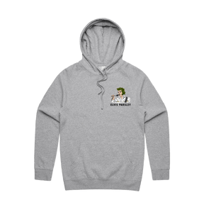 S / Grey / Small Front Print Elvis Parsley 🌿 - Unisex Hoodie