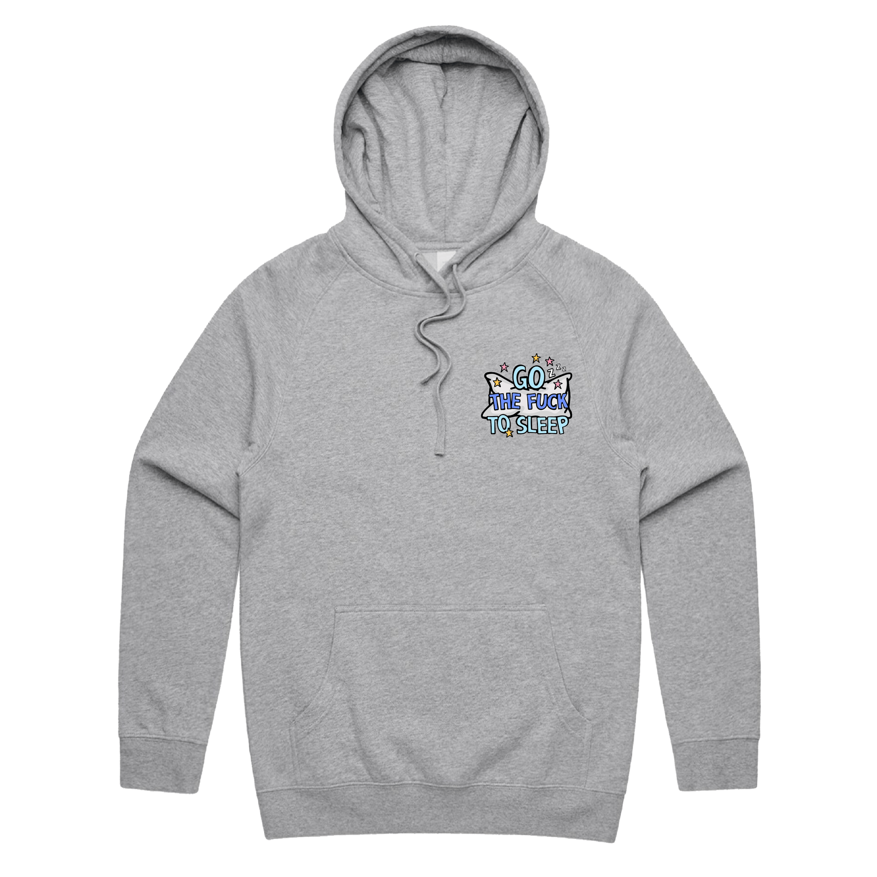 S / Grey / Small Front Print Go The F To Sleep 🤬💤 - Unisex Hoodie