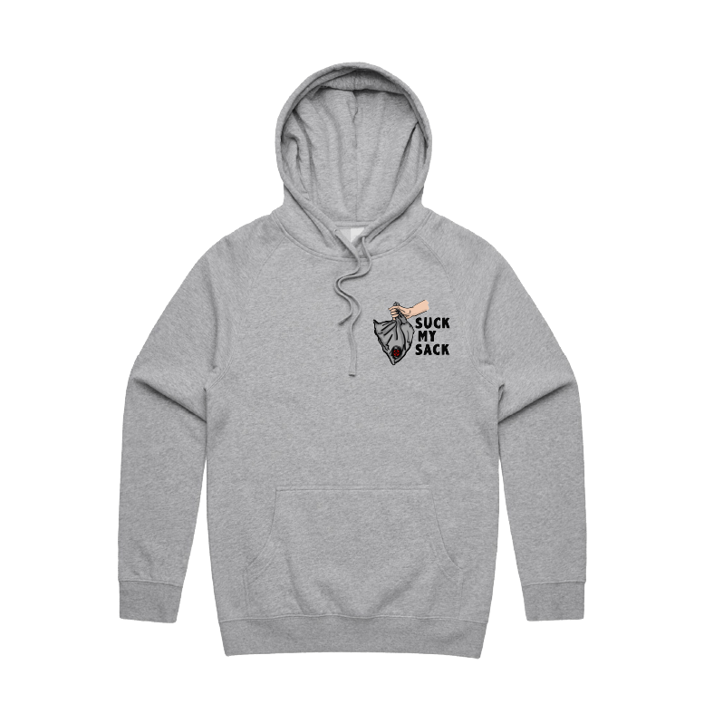 S / Grey / Small Front Print Goon Sack 🍷 - Unisex Hoodie