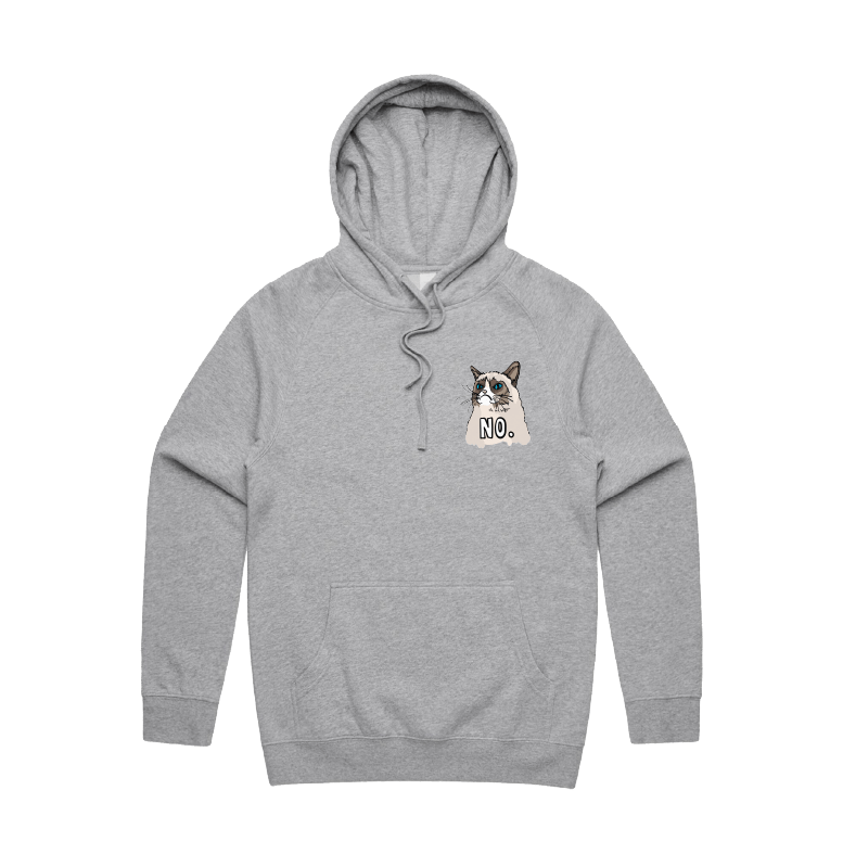 S / Grey / Small Front Print Grumpy Cat! 😾 - Unisex Hoodie