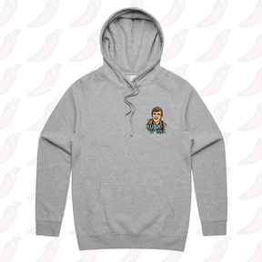 S / Grey / Small Front Print Hunk Of Spunk 👱- Unisex Hoodie