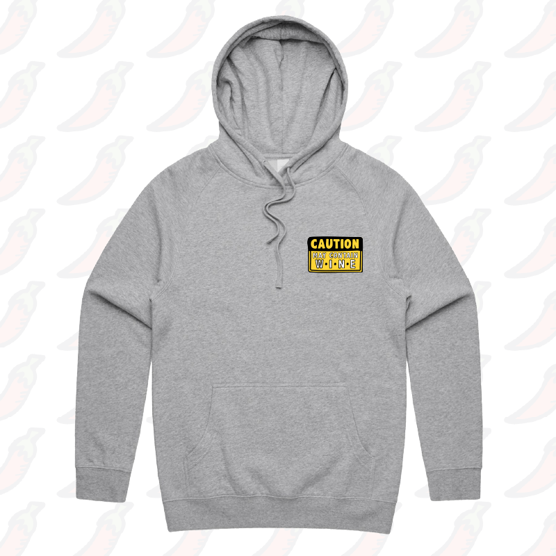 S / Grey / Small Front Print May Contain Wine 🍷 – Unisex Hoodie