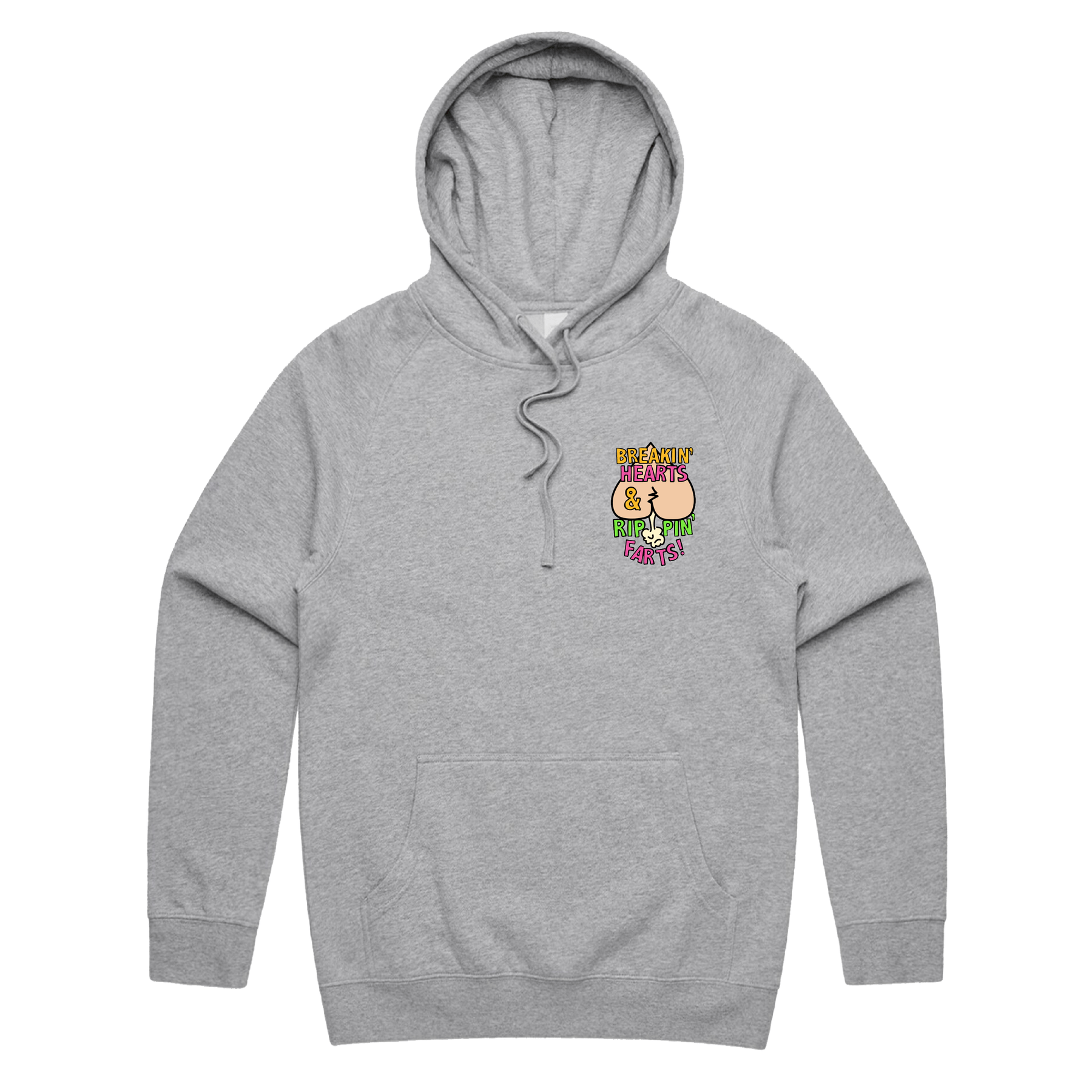 S / Grey / Small Front Print Rippin Farts 💔💨 - Unisex Hoodie