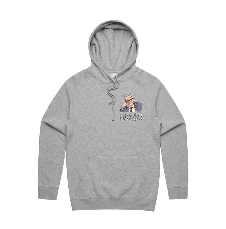 S / Grey / Small Front Print Scomo Sugar Daddy 💸 - Unisex Hoodie