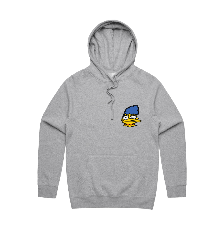 S / Grey / Small Front Print Smeared Marge 👕 - Unisex Hoodie