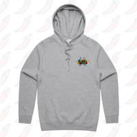 S / Grey / Small Front Print Super Daddio ⭐🍄 – Unisex Hoodie