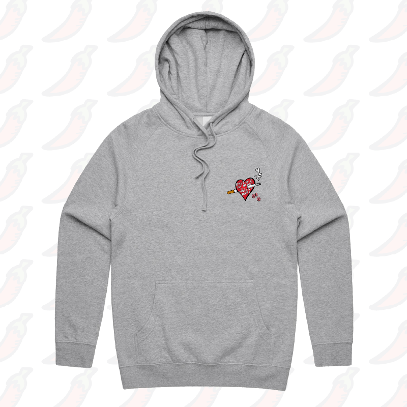 S / Grey / Small Front Print The Way To My Heart 💊🚬 - Unisex Hoodie