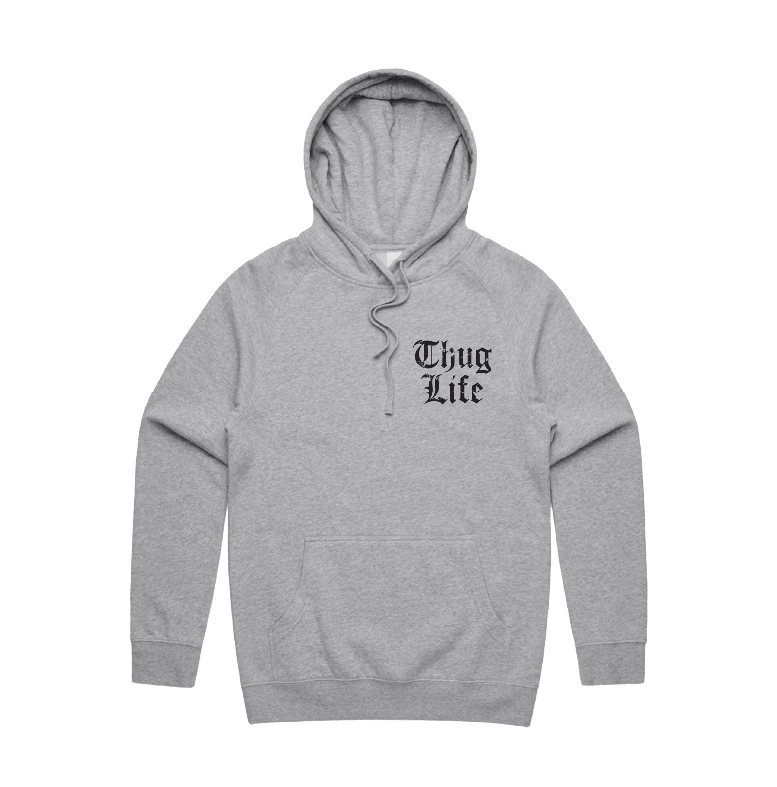S / Grey / Small Front Print Thug Life 🖕🏾 - Unisex Hoodie
