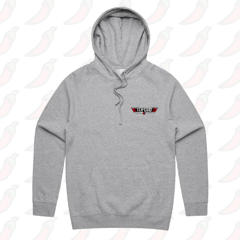S / Grey / Small Front Print Top Dad 🕶️ - Unisex Hoodie