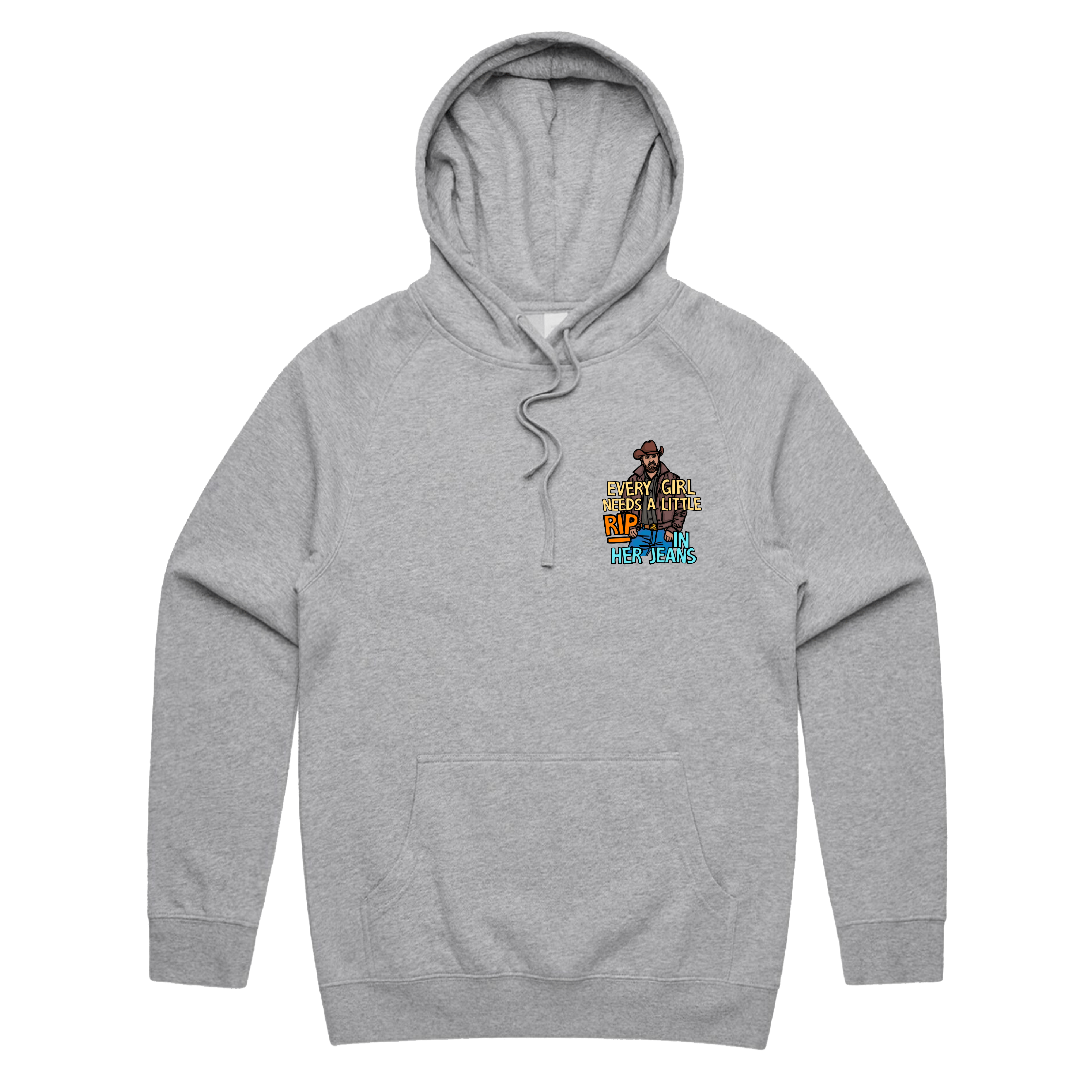 S / Grey / Small Front Print Yellowstone Rip 👖🤠 - Unisex Hoodie