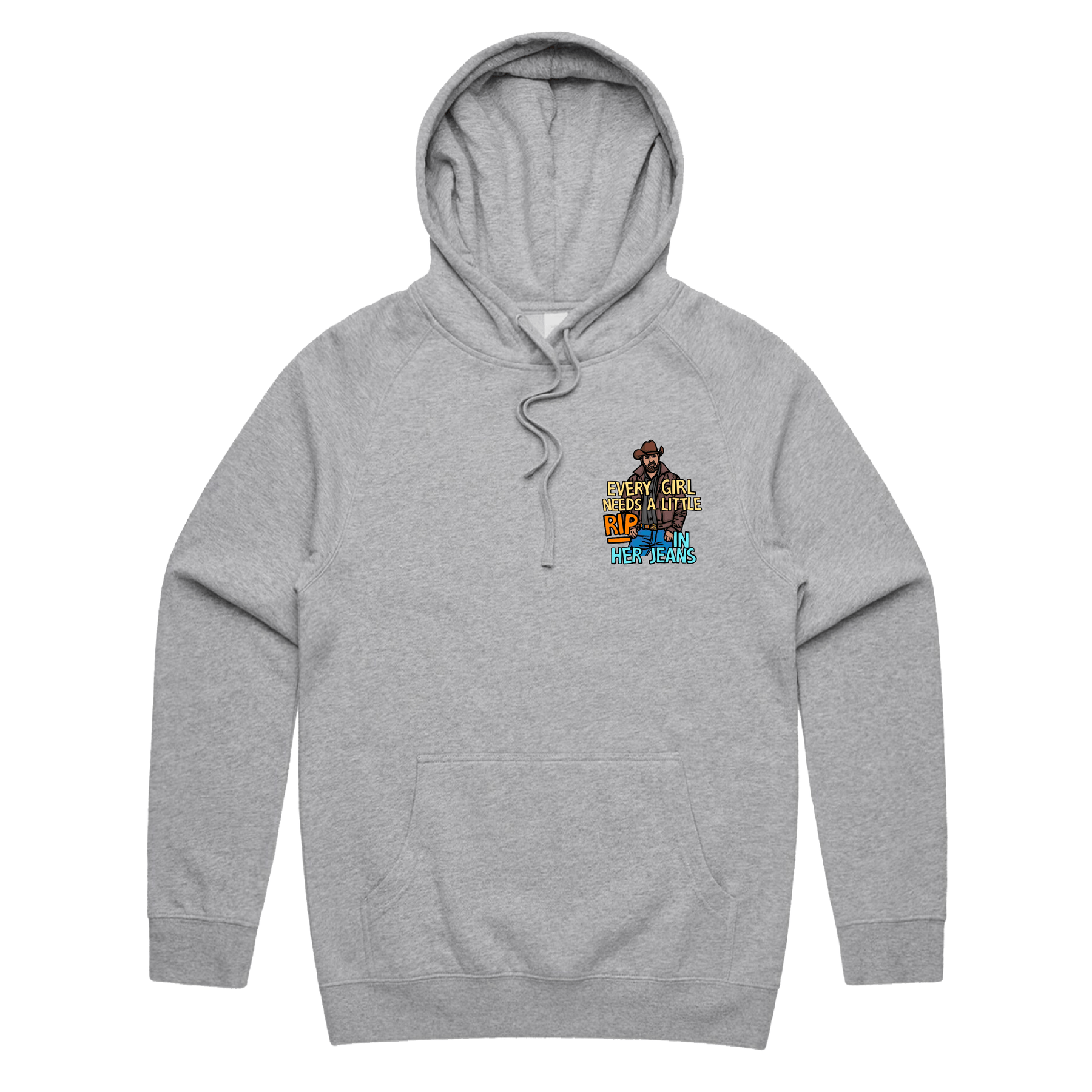 S / Grey / Small Front Print Yellowstone Rip 👖🤠 - Unisex Hoodie