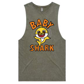 S / Moss / Large Front Design Baby Shark 🦈 - Tank