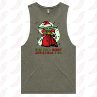 S / Moss / Large Front Design Baby Yoda Christmas 👶🎄- Tank