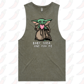 S / Moss / Large Front Design Baby Yoda Love 👽❤️- Tank