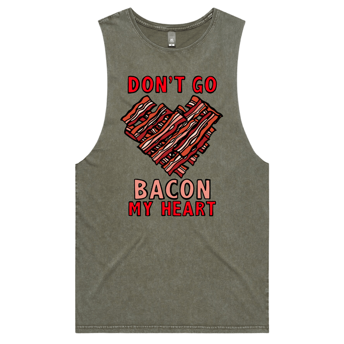 S / Moss / Large Front Design Bacon My Heart 🥓❤️- Tank