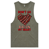 S / Moss / Large Front Design Bacon My Heart 🥓❤️- Tank