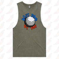 S / Moss / Large Front Design Best Dad By Par Ball ⛳ – Tank