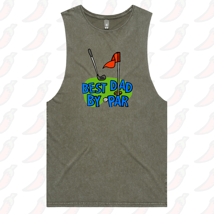 S / Moss / Large Front Design Best Dad By Par Green ⛳ - Tank