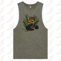 S / Moss / Large Front Design Black Rat 🐀 - Tank