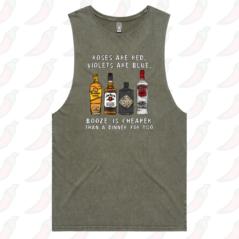 S / Moss / Large Front Design Boozy Date Night 🍸- Tank