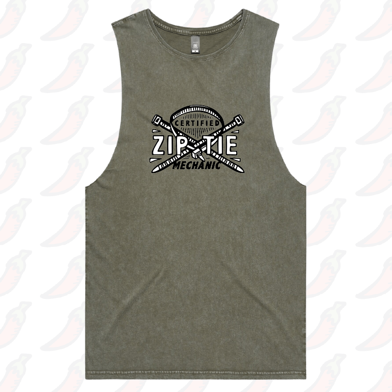 S / Moss / Large Front Design Certified Ziptie Mechanic 🔧 – Tank