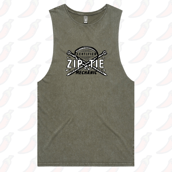 S / Moss / Large Front Design Certified Ziptie Mechanic 🔧 – Tank