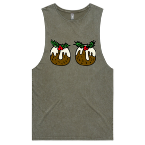 S / Moss / Large Front Design Christmas Puddings 🌰🌰 – Tank