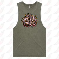 S / Moss / Large Front Design Ciggy Butt-Brain 🚬🧠 - Tank