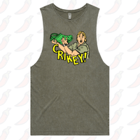 S / Moss / Large Front Design Crikey! Croc Hunter 🐊 - Tank