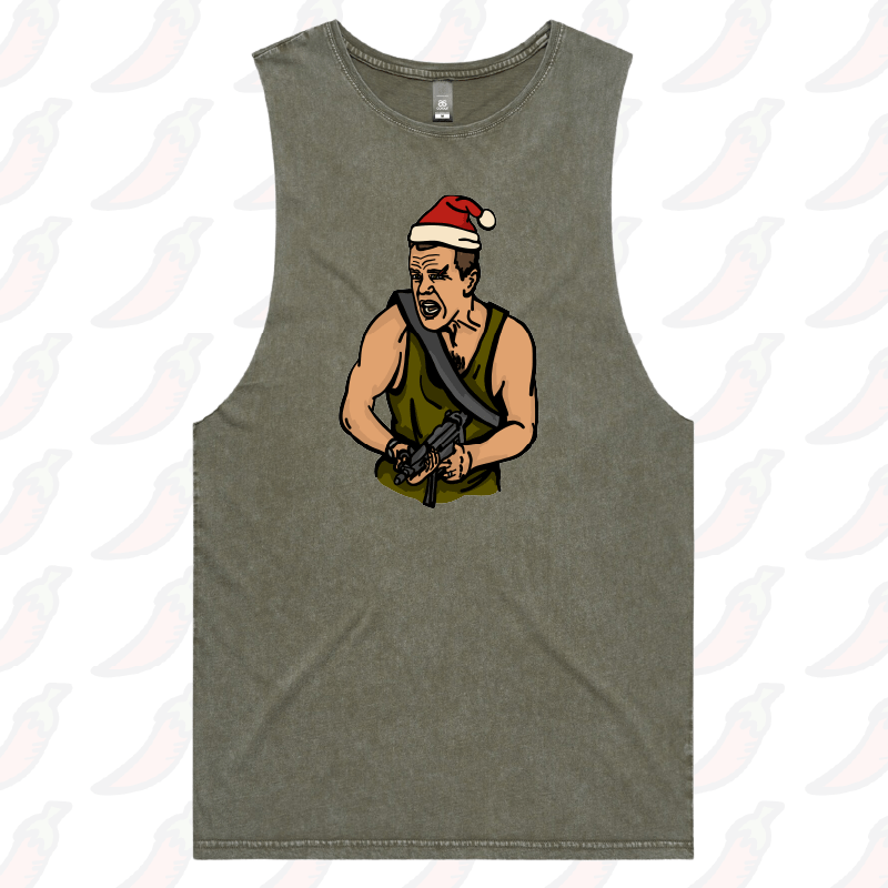 S / Moss / Large Front Design Die Hard Christmas 🧨🎄- Tank
