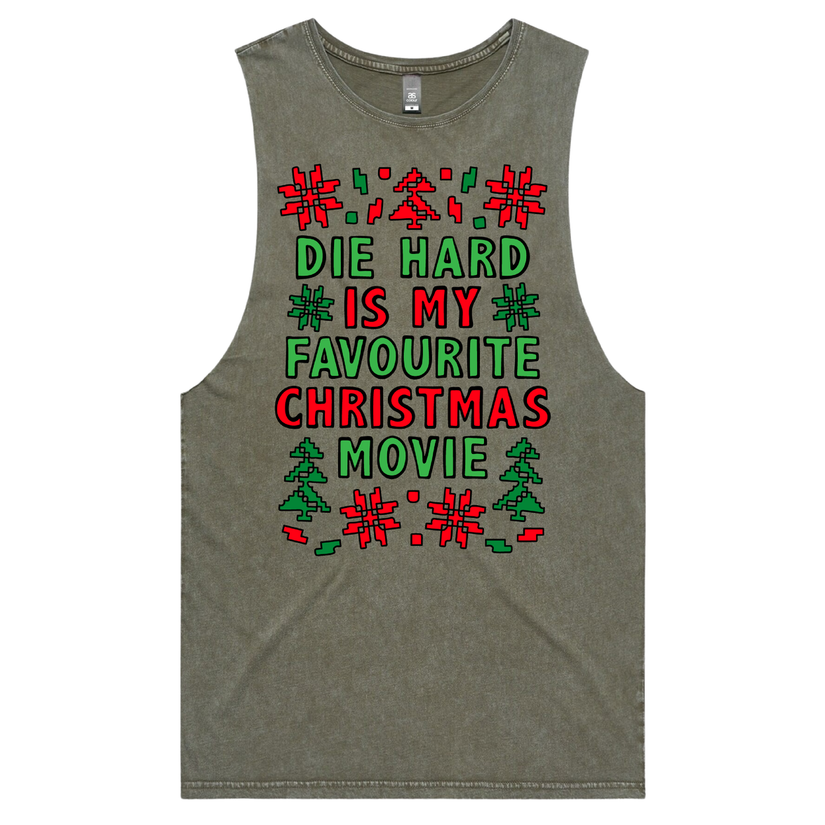S / Moss / Large Front Design Die Hard Christmas 💥🎄 – Tank