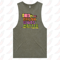 S / Moss / Large Front Design Drunk Wives Matter 🥂 – Tank