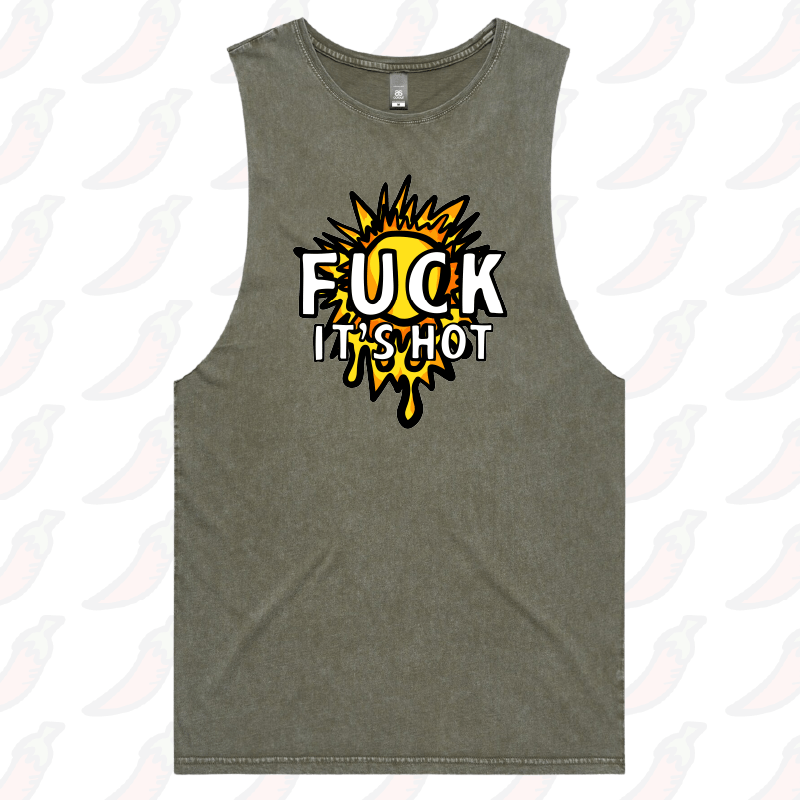 S / Moss / Large Front Design F It’s Hot ☀🤬 - Tank