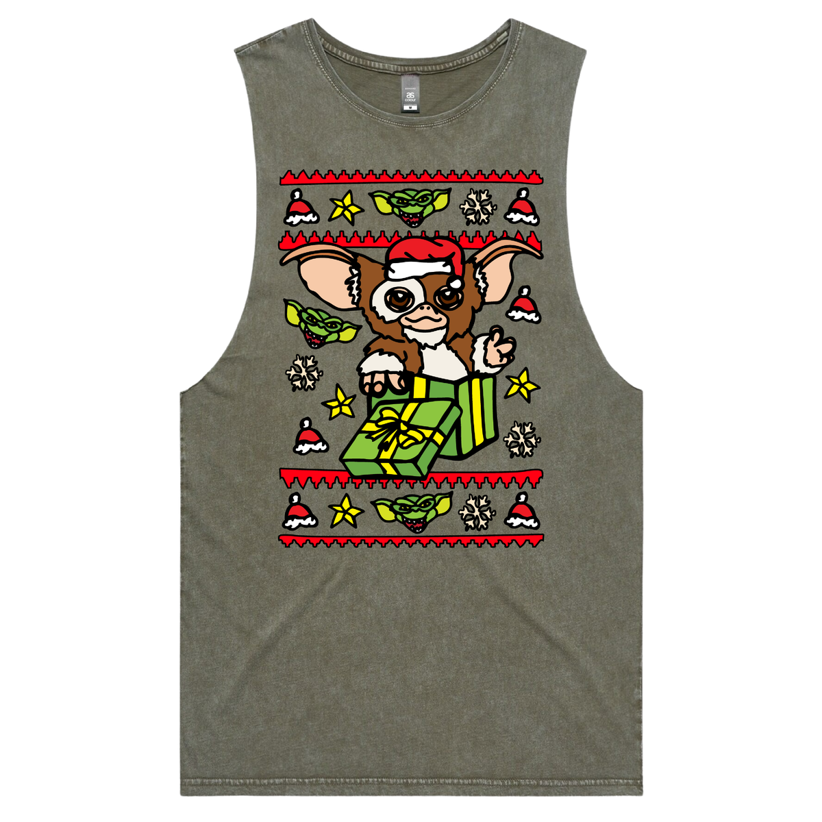 S / Moss / Large Front Design Gremlins Christmas 😈🎁 – Tank