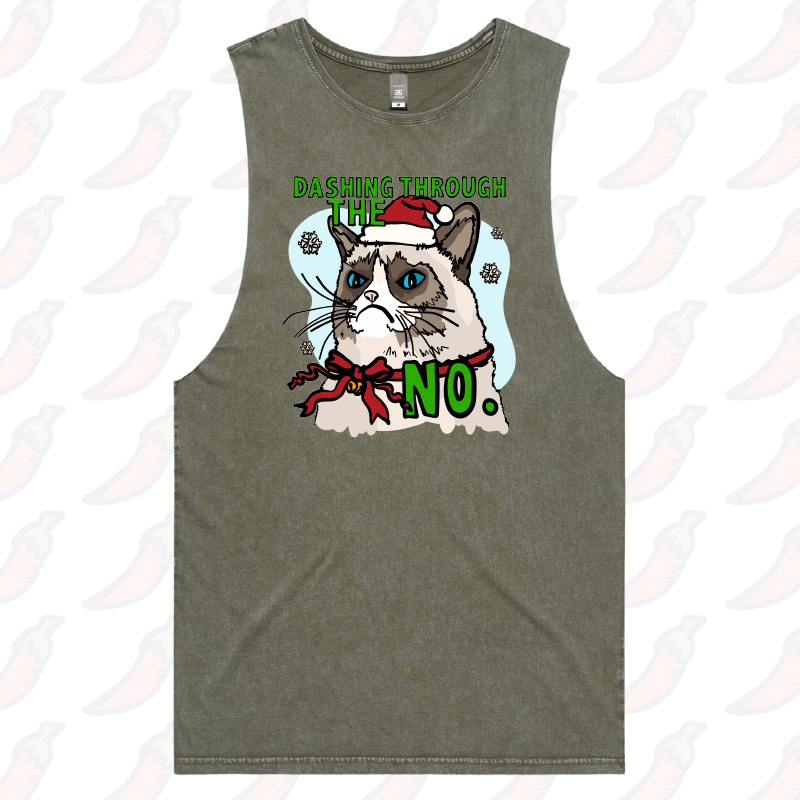 S / Moss / Large Front Design Grumpy Cat Christmas 😾🎄 - Tank
