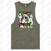 S / Moss / Large Front Design Grumpy Cat Christmas 😾🎄 - Tank
