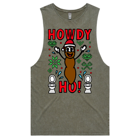 S / Moss / Large Front Design Howdy Ho 💩🎅 – Tank