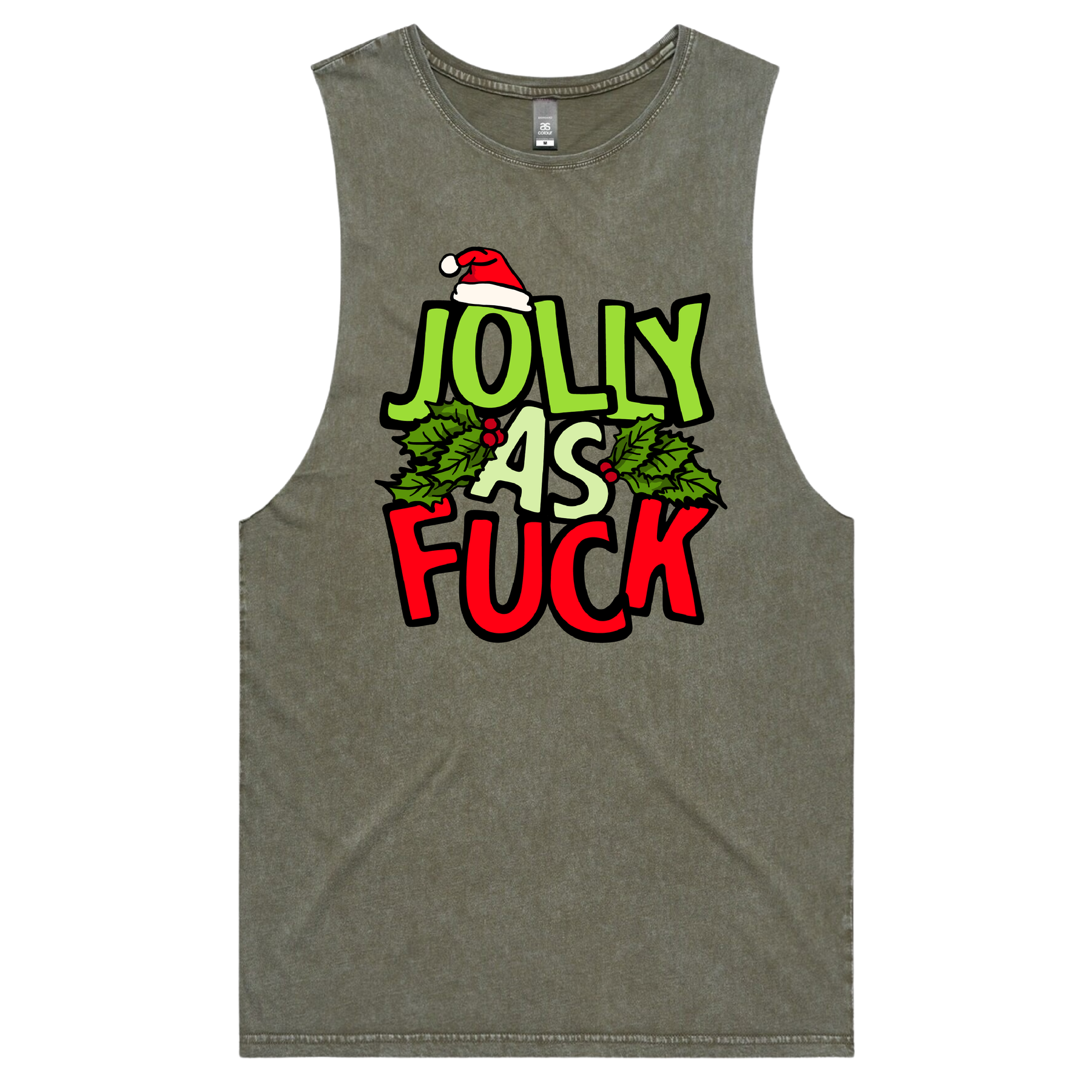 S / Moss / Large Front Design Jolly As 🎄🌟 – Tank