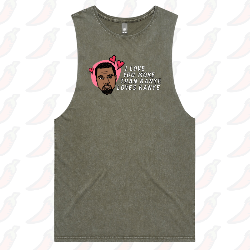 S / Moss / Large Front Design Kanye Love 🙌🏿 - Tank