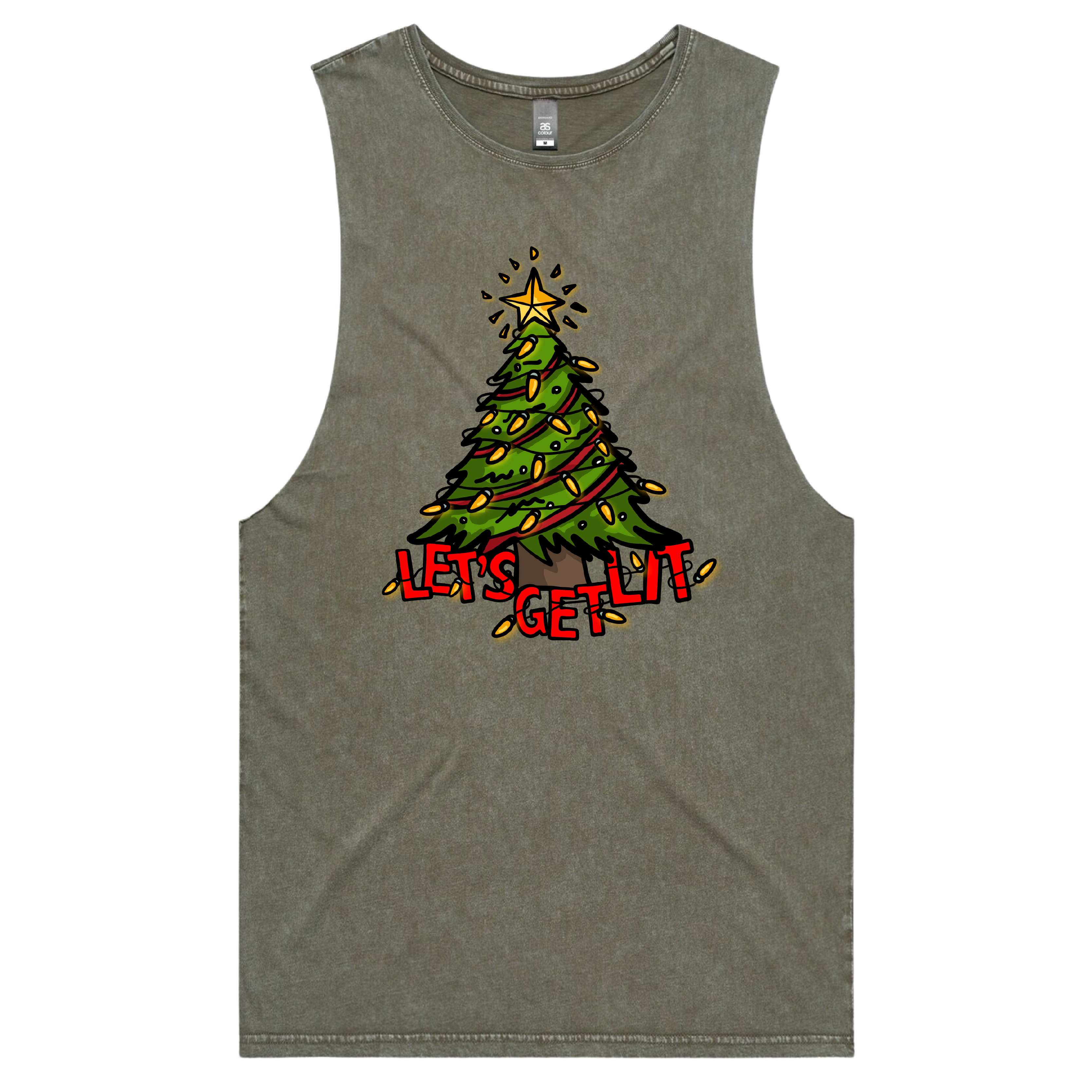 S / Moss / Large Front Design Let’s Get Lit 🎄💡 – Tank
