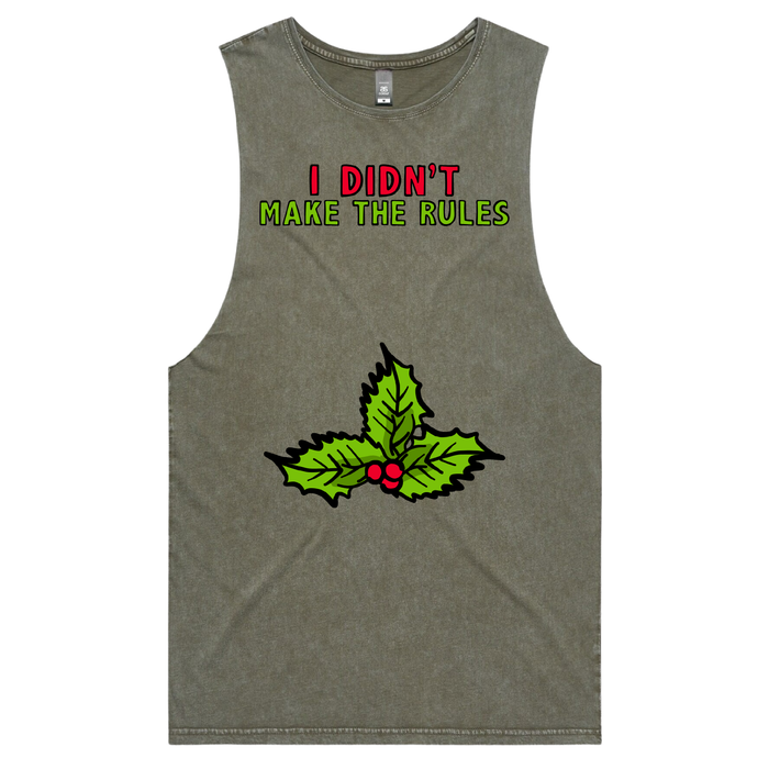 S / Moss / Large Front Design Mistletoe Rules 💋🎄 – Tank