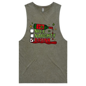 S / Moss / Large Front Design Naughty Nice List ✅❌ - Tank