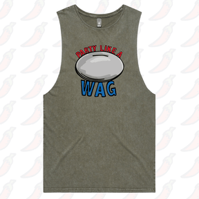 S / Moss / Large Front Design Party Like a WAG 🍽❄ - Tank