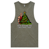 S / Moss / Large Front Design Rock Around The Christmas Tree 🎄 - Tank